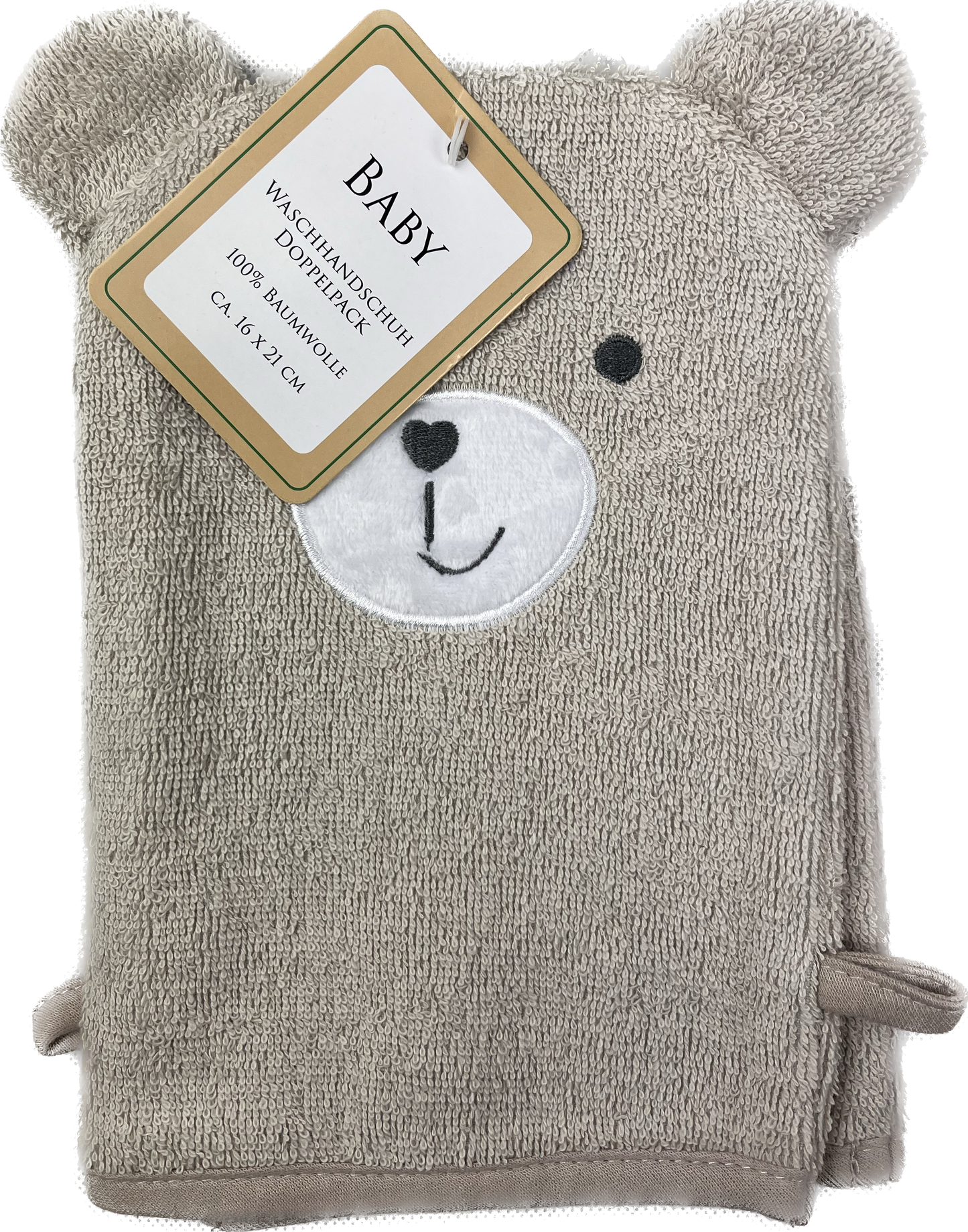 Waschhandschuh Doppelpack mit niedlichem Tiermotiv