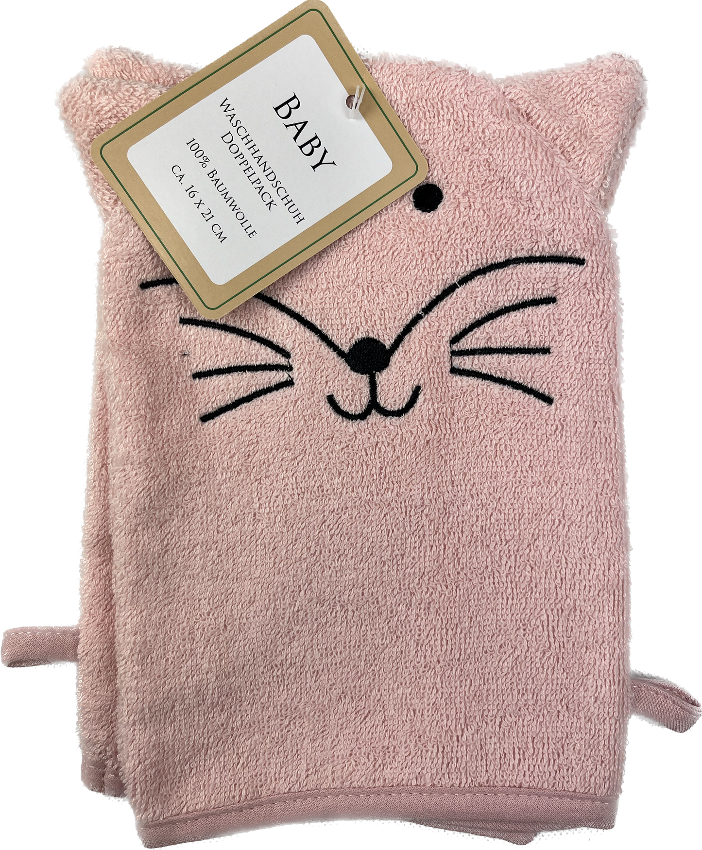 Waschhandschuh Doppelpack mit niedlichem Tiermotiv