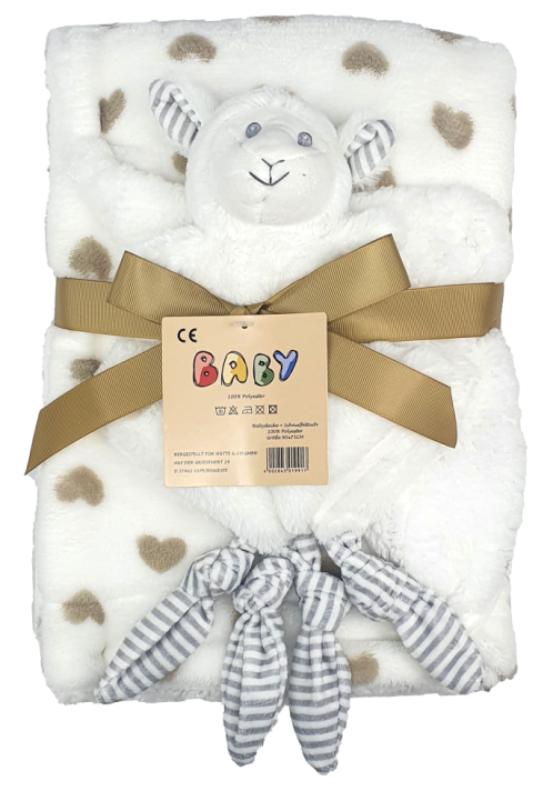 Baby Geschenkset - Fleecedecke mit Schmusetuch