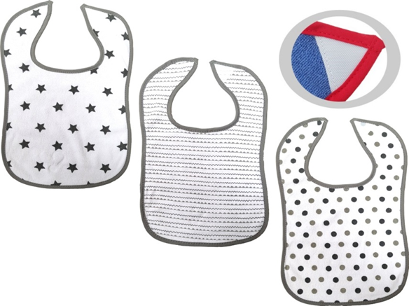 Klettlätzchen 3er Pack - schlicht - gemustert