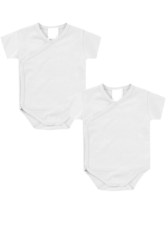 Neugeborenen Body Kurzarm - Weiß - 2er Pack