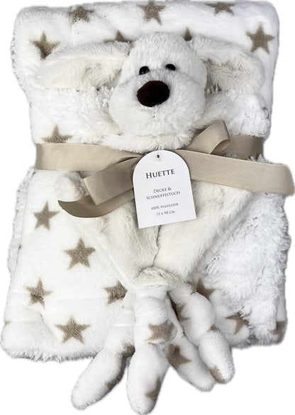 Baby Geschenkset - Fleecedecke mit Schmusetuch