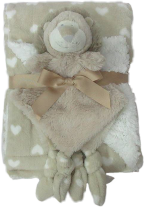 Baby Geschenkset - Fleecedecke mit Schmusetuch
