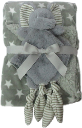 Baby Geschenkset - Fleecedecke mit Schmusetuch