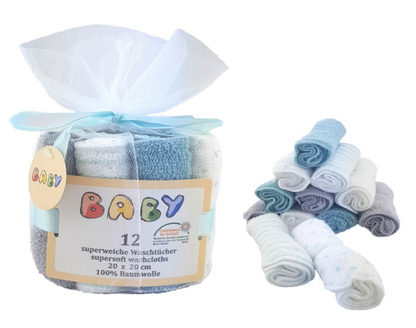 Baby Waschtücher - Klein - 12er Pack