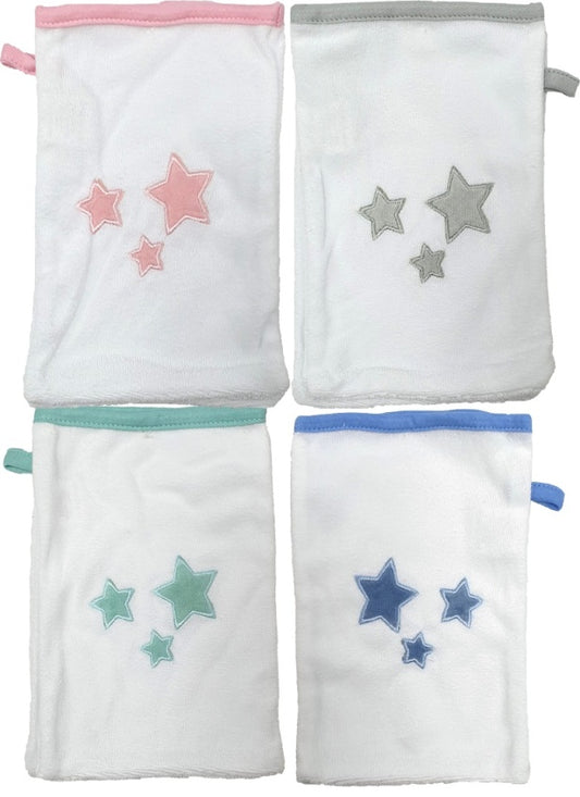 Baby Waschhandschuhe - Sterne - 2er Pack